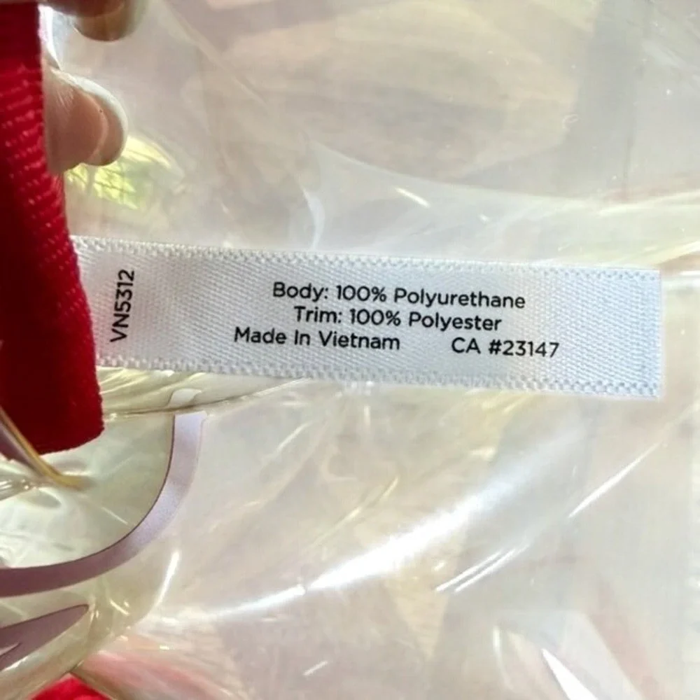 Talbots Clear Red Trim Zipper Cosmetic Makeup Travel Pouch Bag Logo Vacation